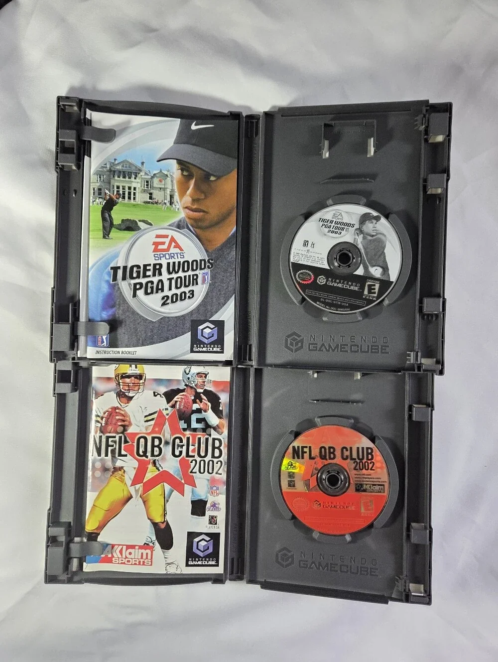 Nintendo GameCube Sports Lot: Tiger Woods PGA Tour 2003 + NFL QB Club 2002